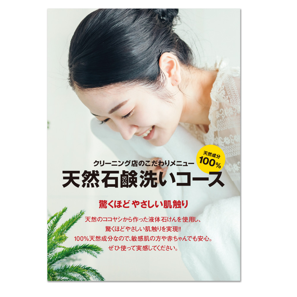 天然石鹸洗いポスターA2画像